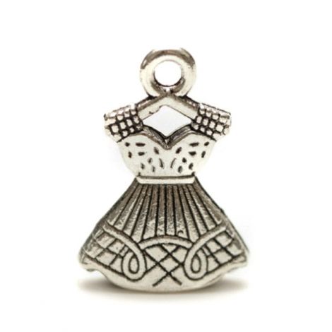 Zawieszka metalowa Charms ScrapBerry's Sukienka Srebro, 22mm - 2